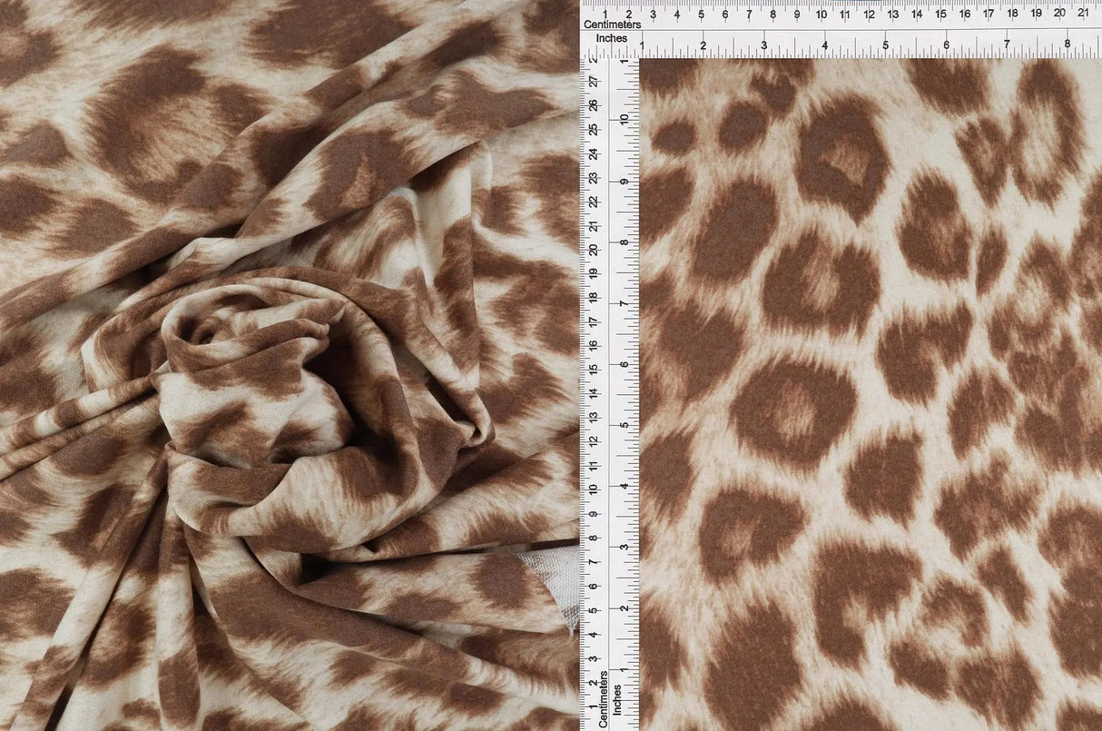 1 Yard French Terry Animal Print Knit Fabric 58/60? Wide Polyester Rayon Spandex Blend
