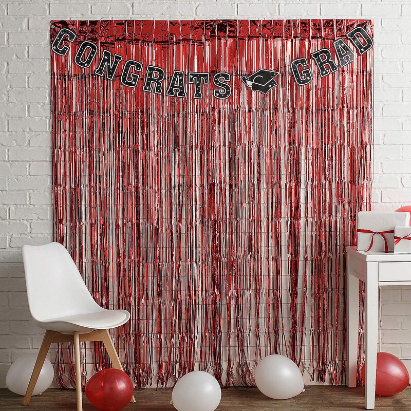 Graduation Party Congrats Grad Fringe Backdrop Kit 3 Piece