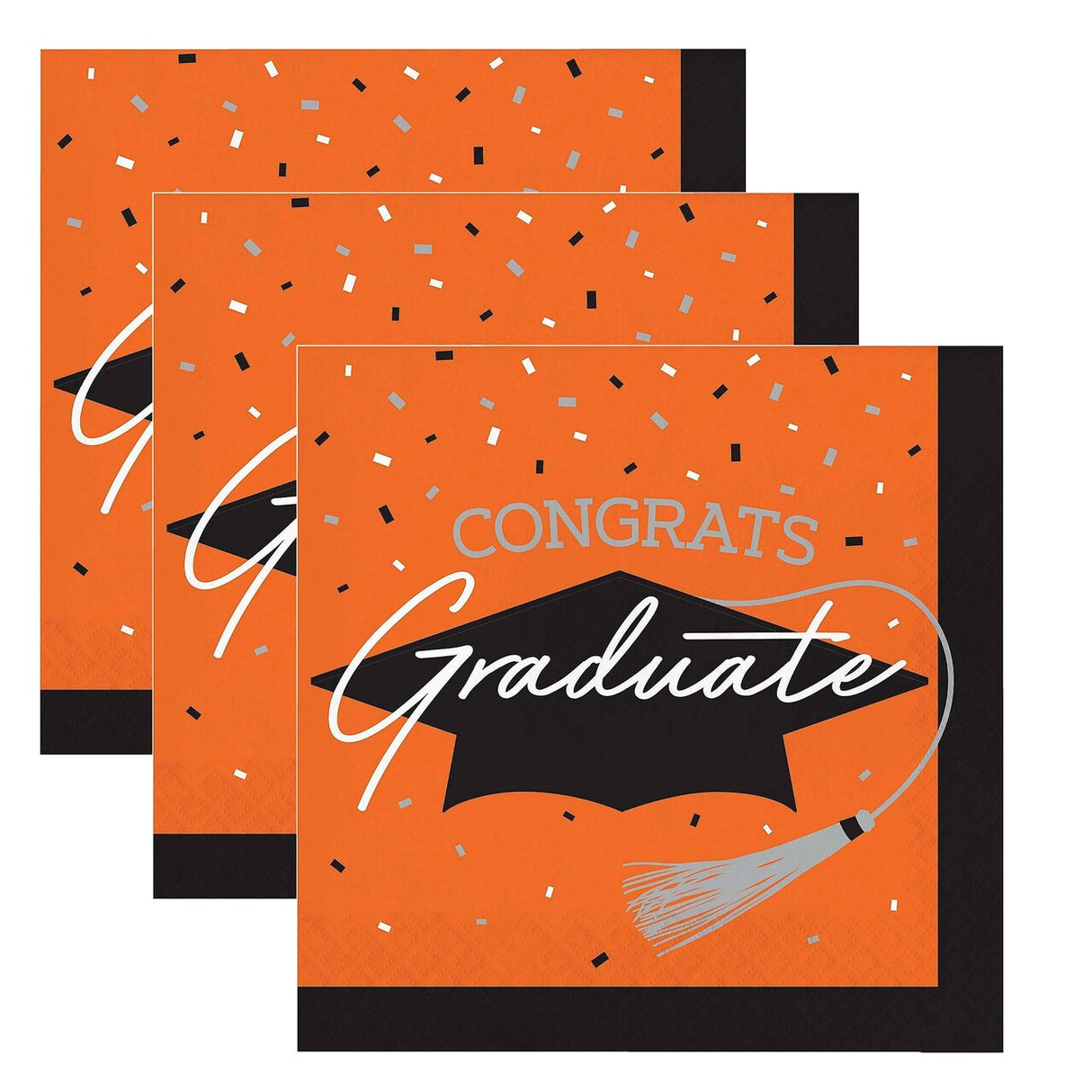 Creative Converting School Spirit Orange Graduation Napkins – 108ct