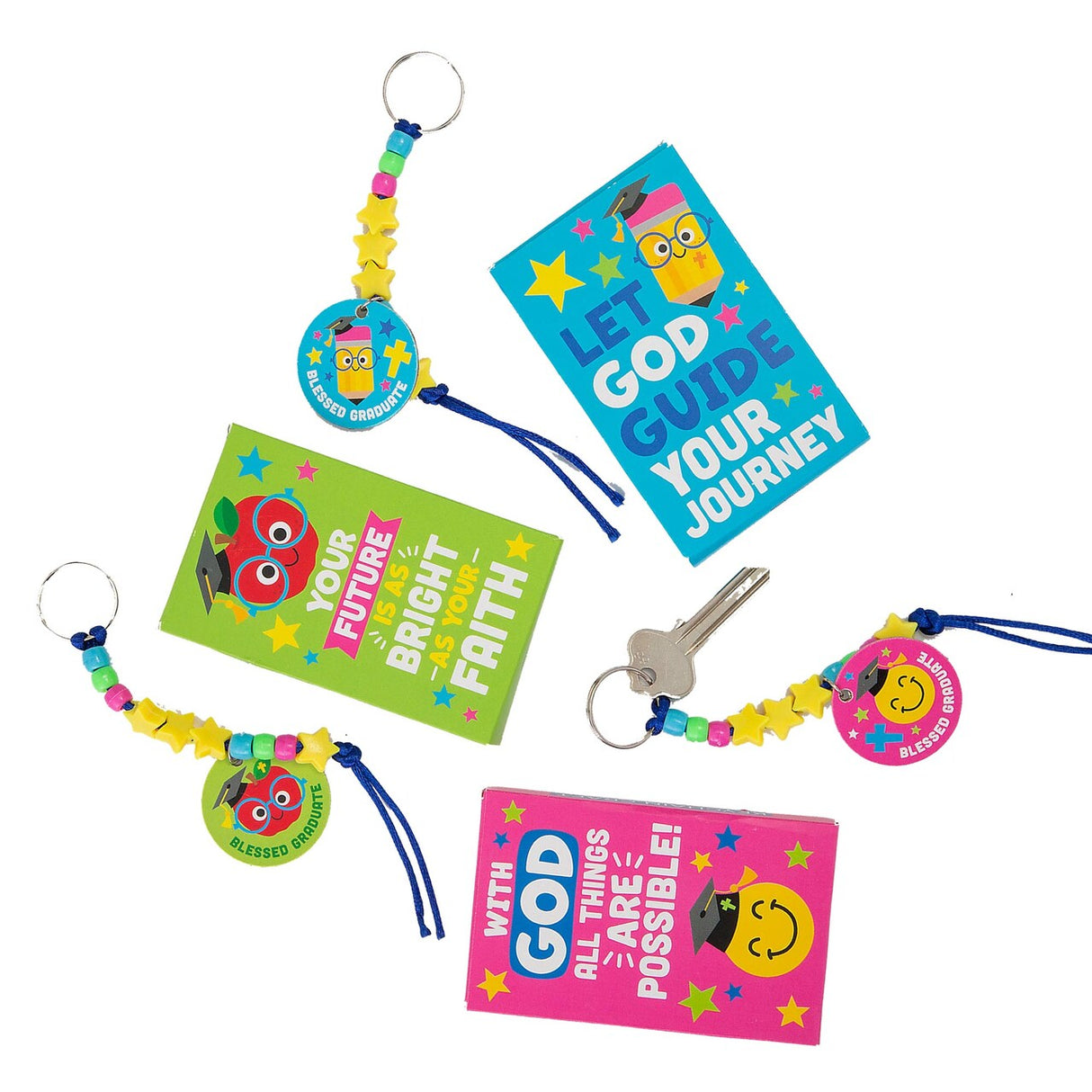 Religious Elementary Graduation Keychain Craft Kit Handout with Box for 12