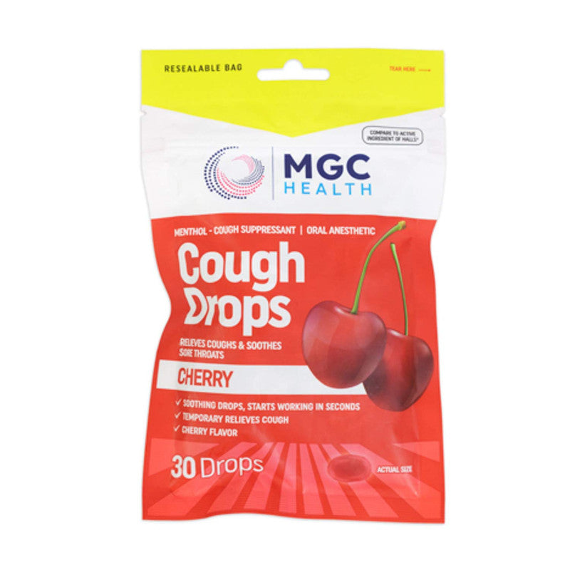 MGC Health Cherry Cough Drops 30ct Pack