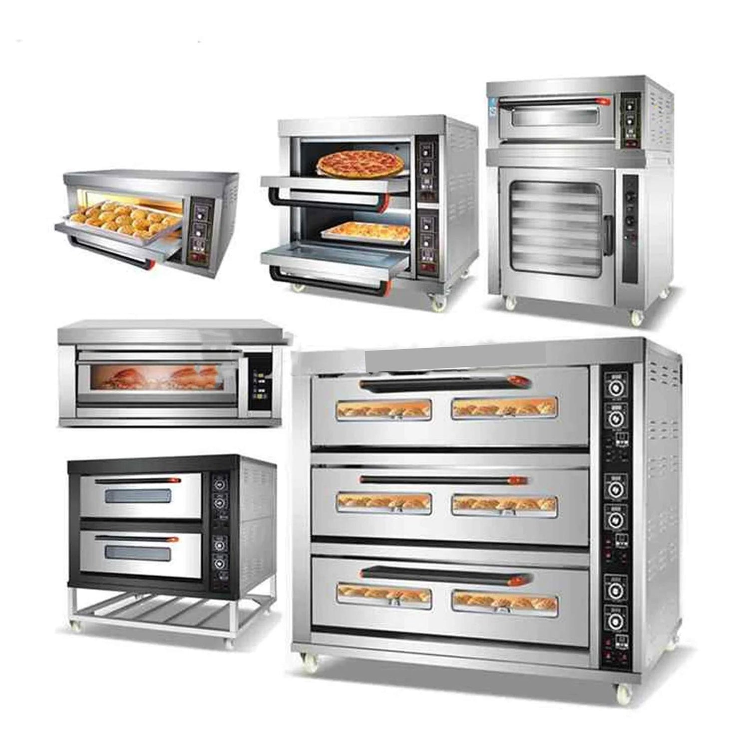 Gas Power Bakery Baking Machines Bread Pizza Deck Oven Double Deck High Temperature Baking Oven Pizza Bread Bake Ovens