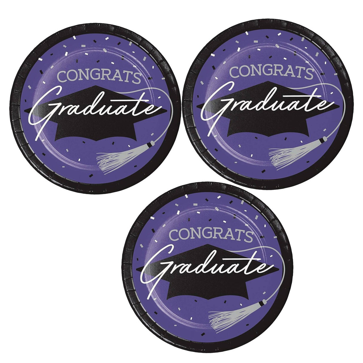Creative Converting School Spirit Purple Graduation Dinner Plates – 54ct