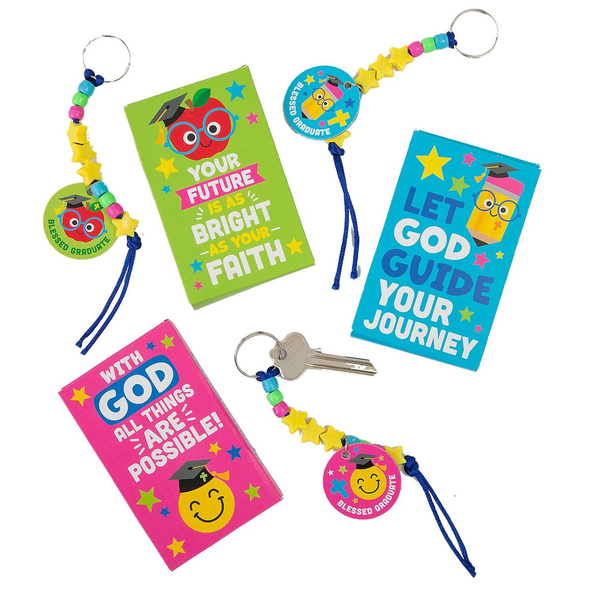 Religious Elementary Graduation Keychain Craft Kit Handout with Box for 12