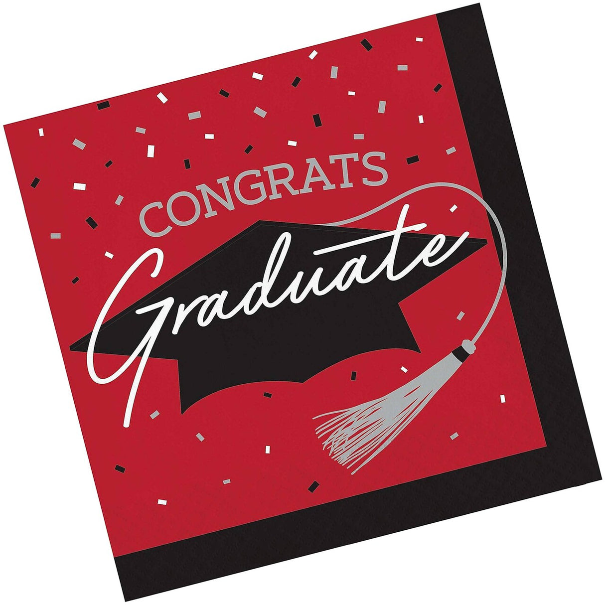 Creative Converting School Spirit Red Graduation Paper Dinner Napkins, 108 ct.