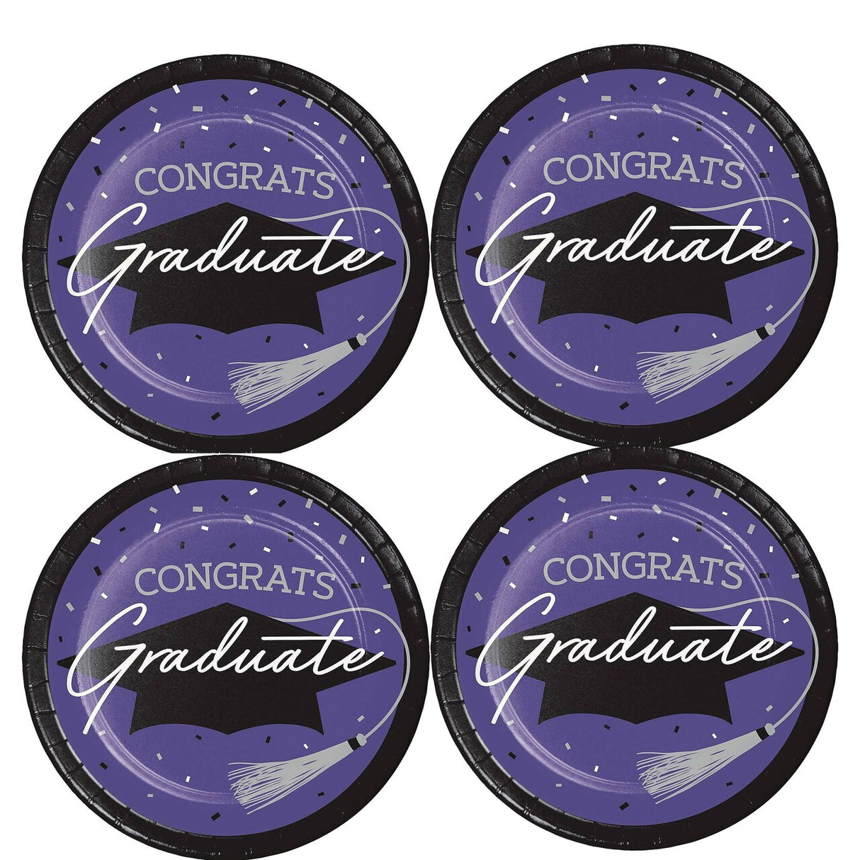 Creative Converting School Spirit Purple Graduation Dinner Plates – 54ct