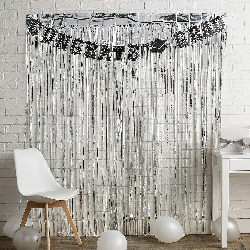 Graduation Party Congrats Grad Fringe Backdrop Kit 3 Piece