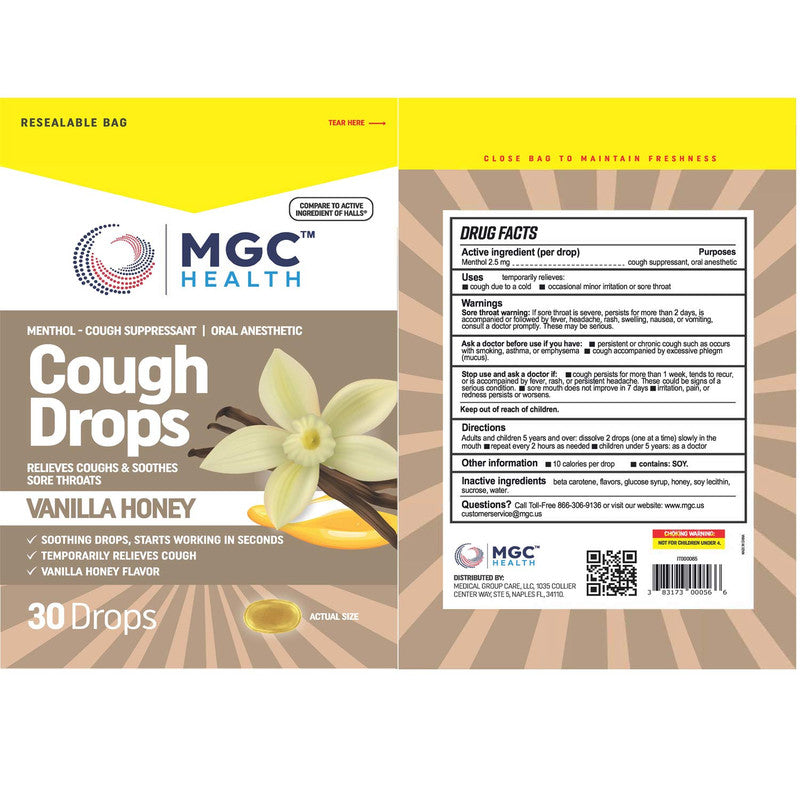 MGC Health 30ct Vanilla Honey Cough Drops Formula