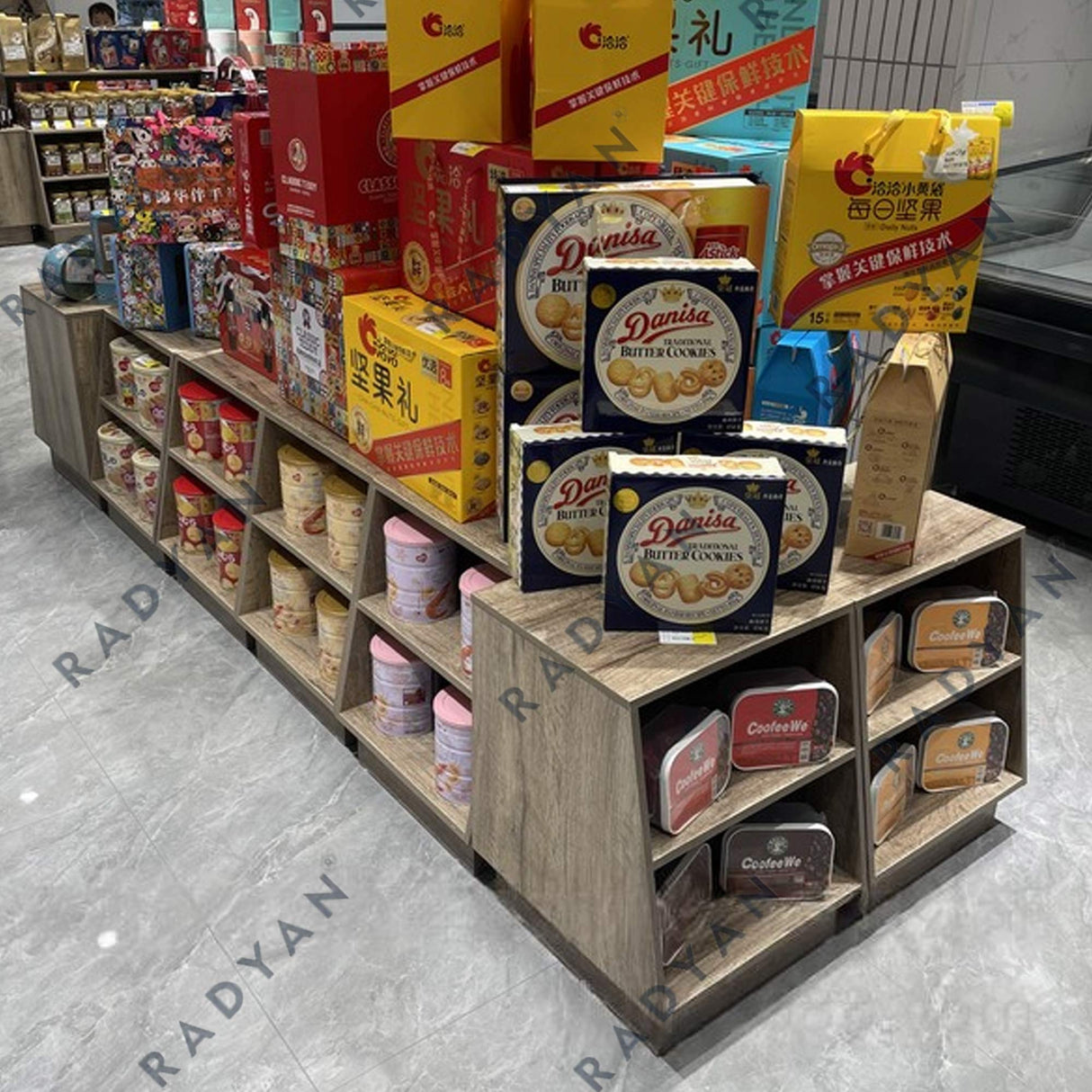 Display shelf modern combination floor stacking ladder display