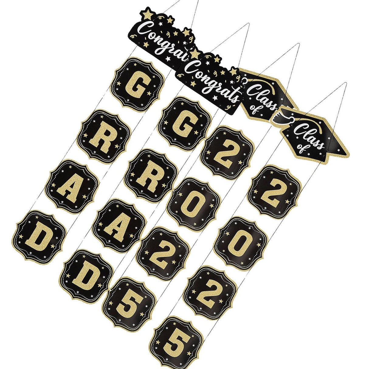 10 1/4" x 6 ft. 10" Congrats Grad Class of 2025 Cardstock Door Signs - 2 Pc.