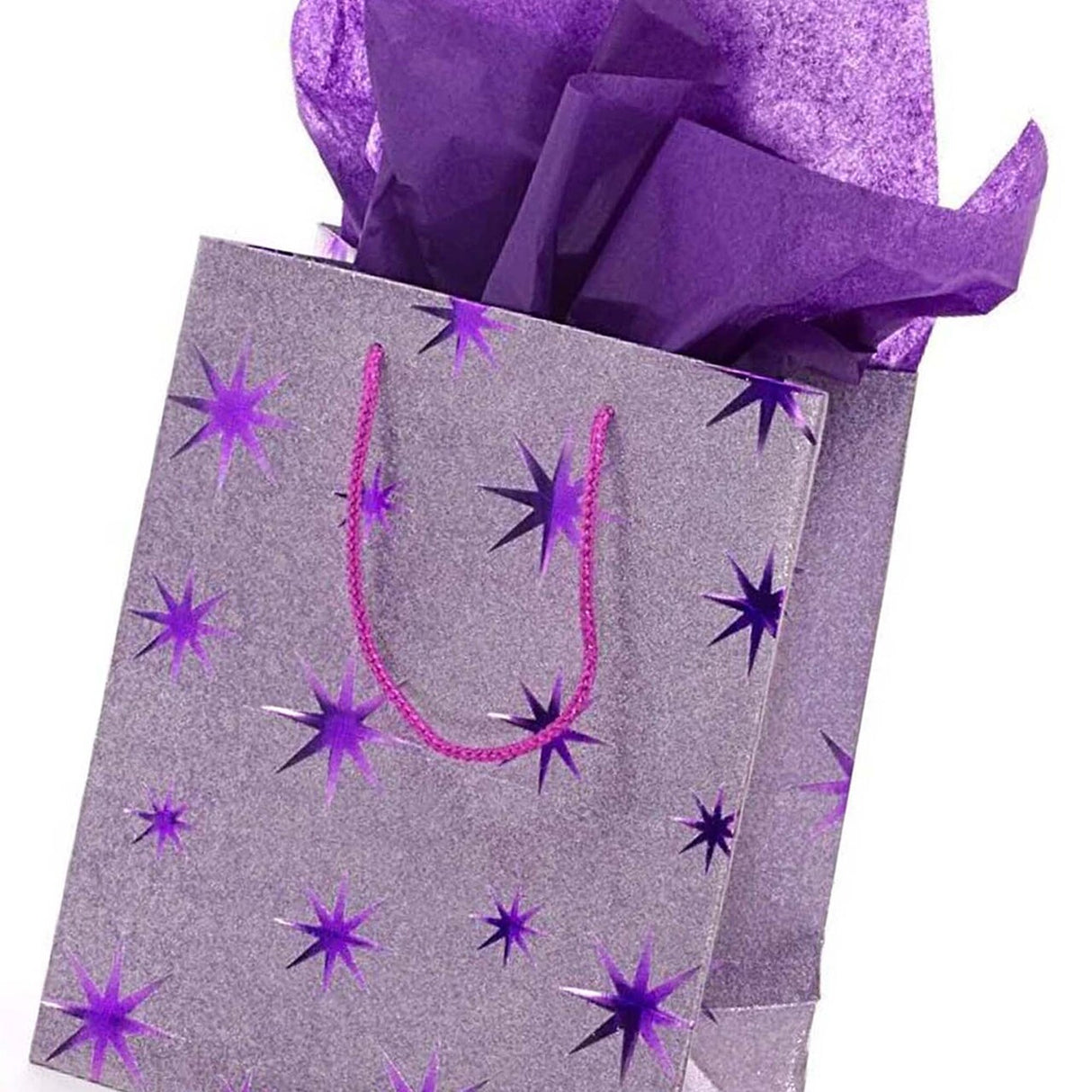 Trendy Metallic Star Tote 7.88" x 4.5" x 9.75"