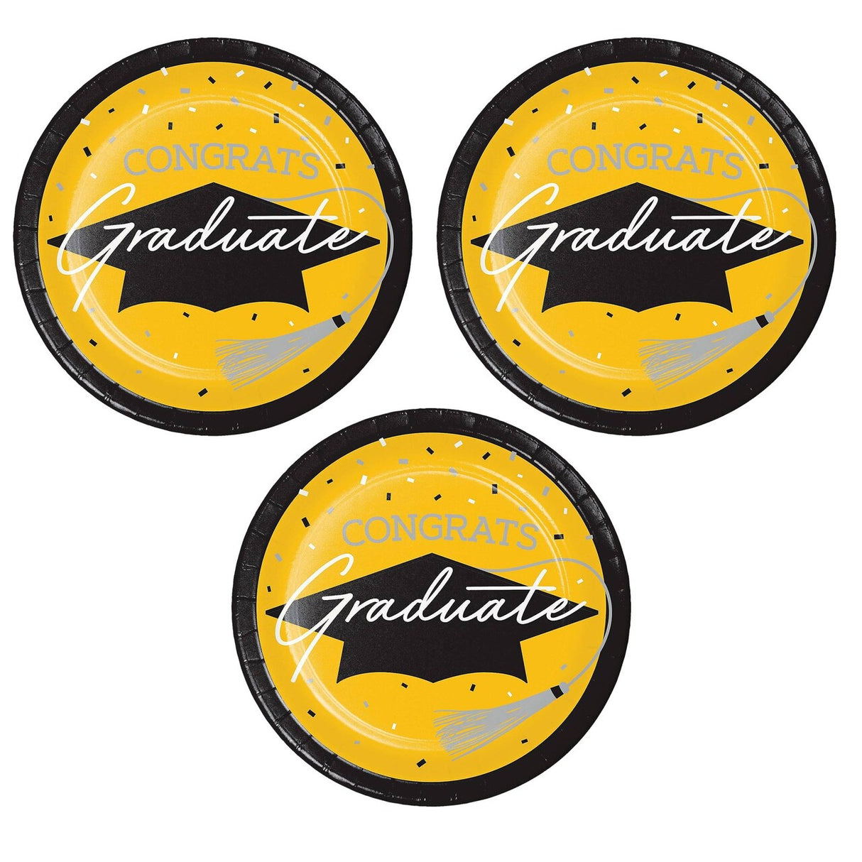 Creative Converting Yellow Graduation Dessert Plates – 54 Count