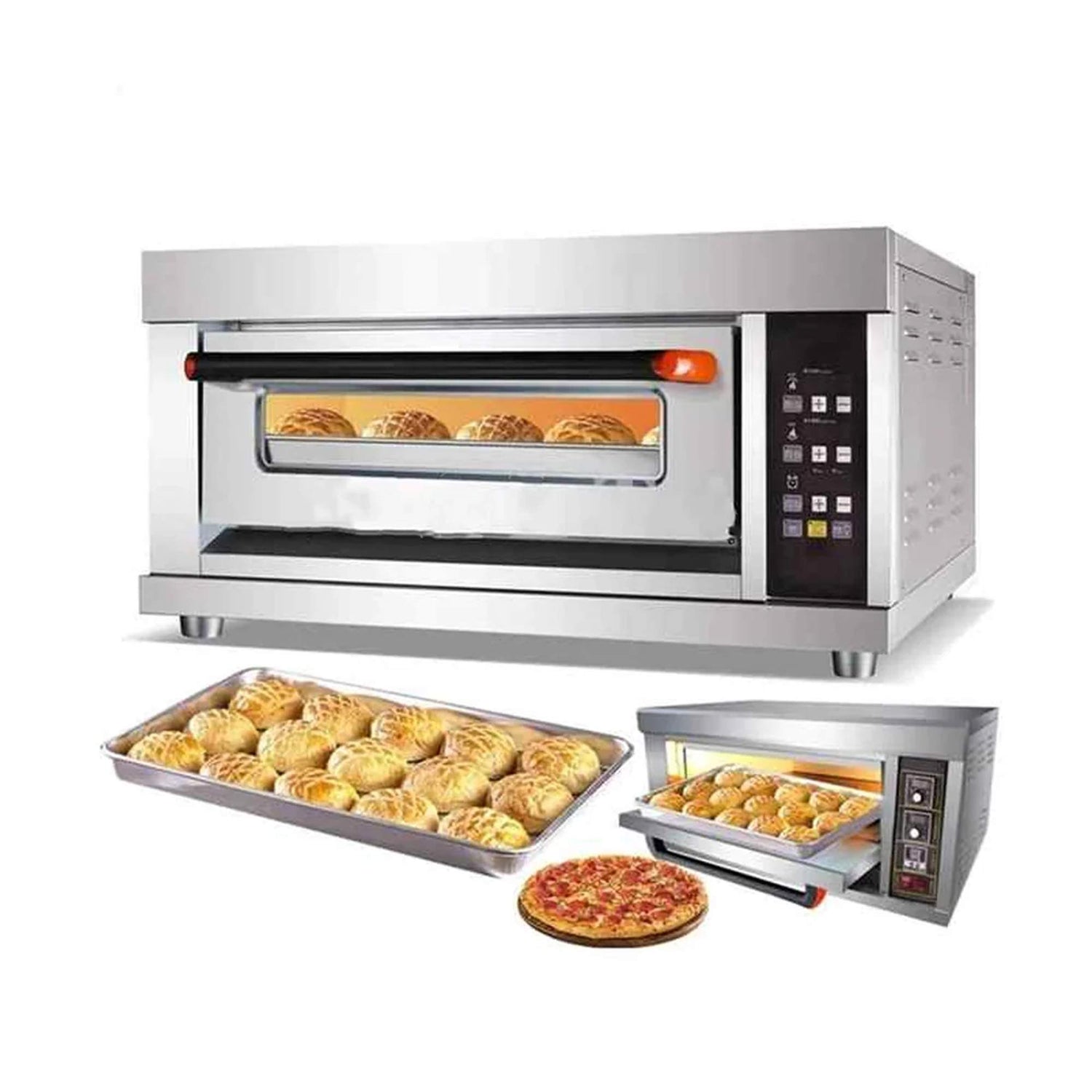 Gas Power Bakery Baking Machines Bread Pizza Deck Oven Double Deck High Temperature Baking Oven Pizza Bread Bake Ovens