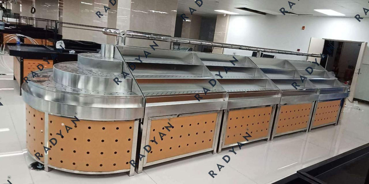 Leafy vegetable spray display rack for supermarket fresh food store