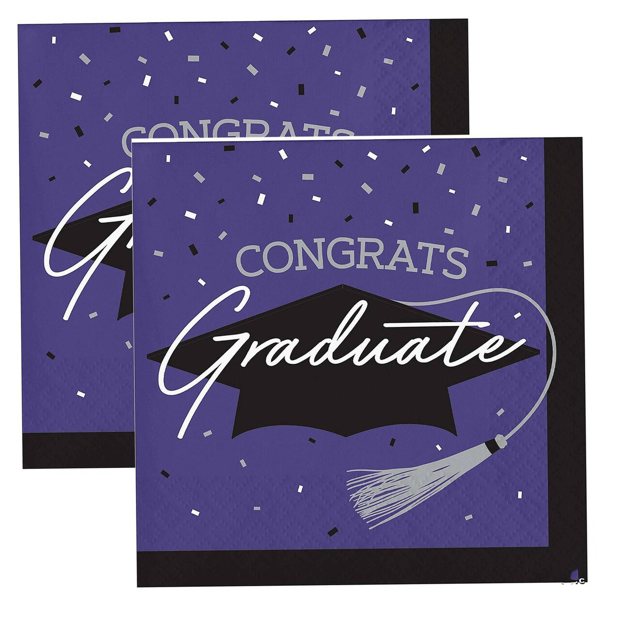 Creative Converting School Spirit Purple Graduation Paper Beverage Napkins, 108 ct.