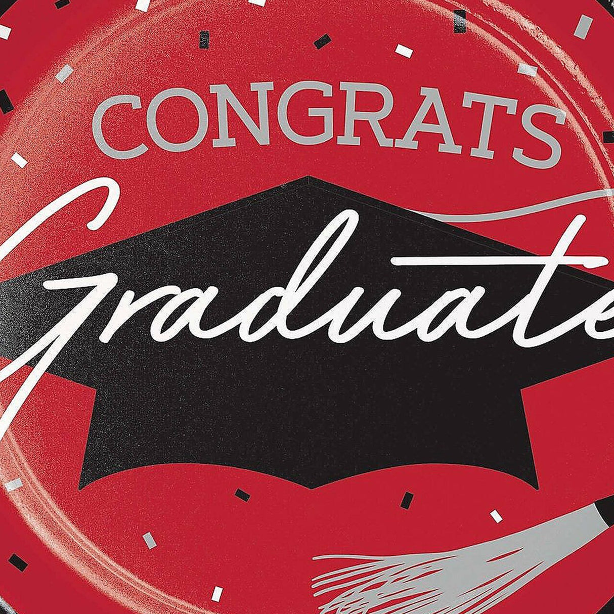 Creative Converting School Spirit Red Graduation Dessert Paper Plates, 54 ct.