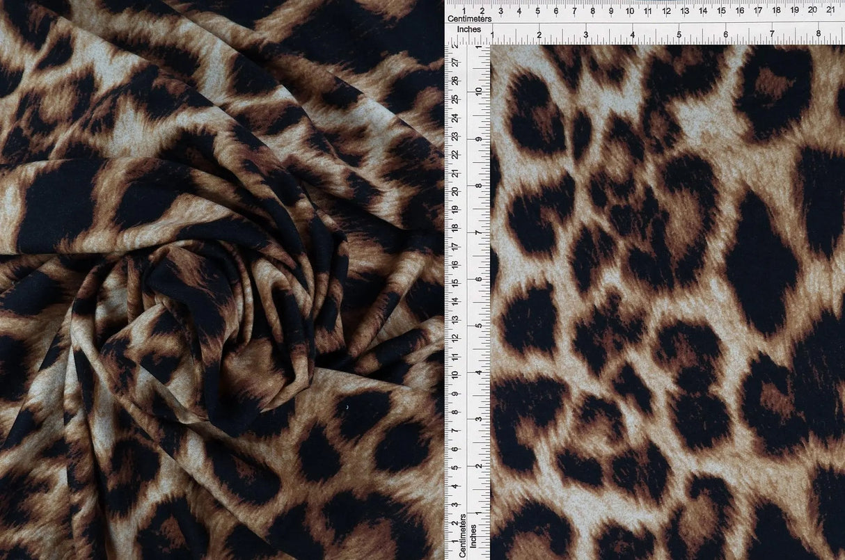 1 Yard French Terry Animal Print Knit Fabric 58/60? Wide Polyester Rayon Spandex Blend