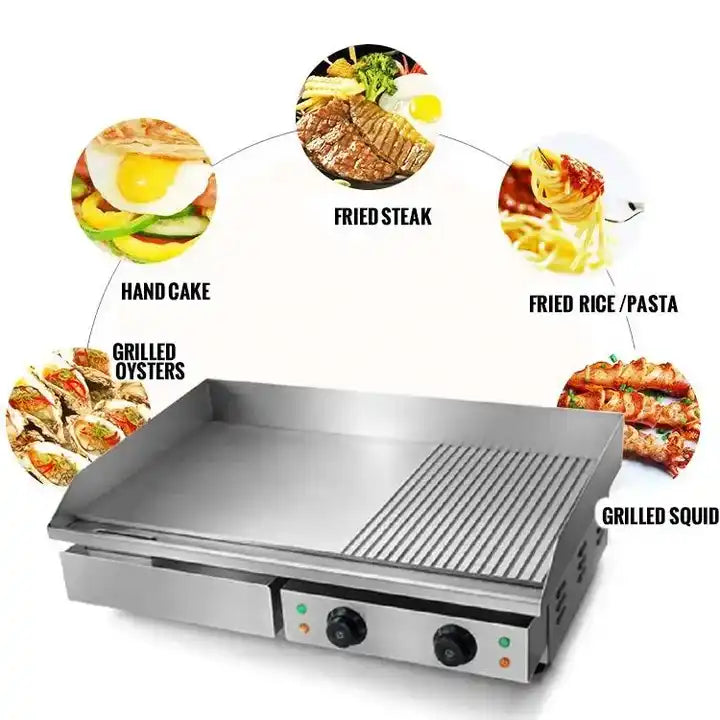 Electric Griddles Commercial Restaurant Stainless Steel Griddle With Flat Top Machine Stalls High Quality Equipment