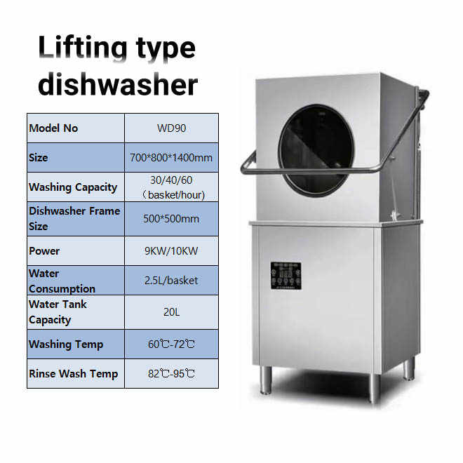 Cover Type Commercial Dishwashing Machine for Restaurants