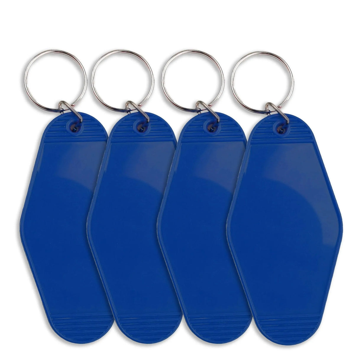 Retro Motel Keychain with Silver Ring - Royal Blue (4 per Set)
