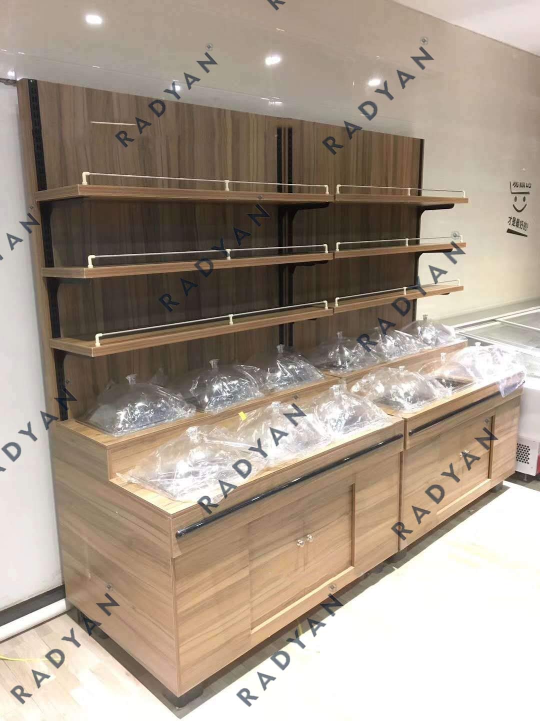 Room temperature refrigeration pickle rack for supermarket fresh food convenience store