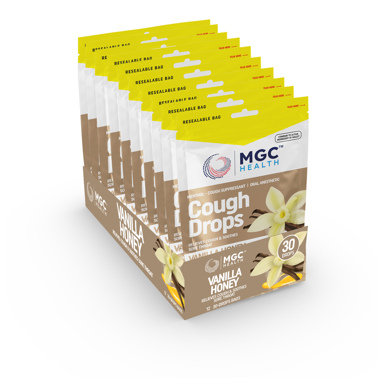 COUGH DROPS 30CT VANILLA HONEY MGC HEALTH