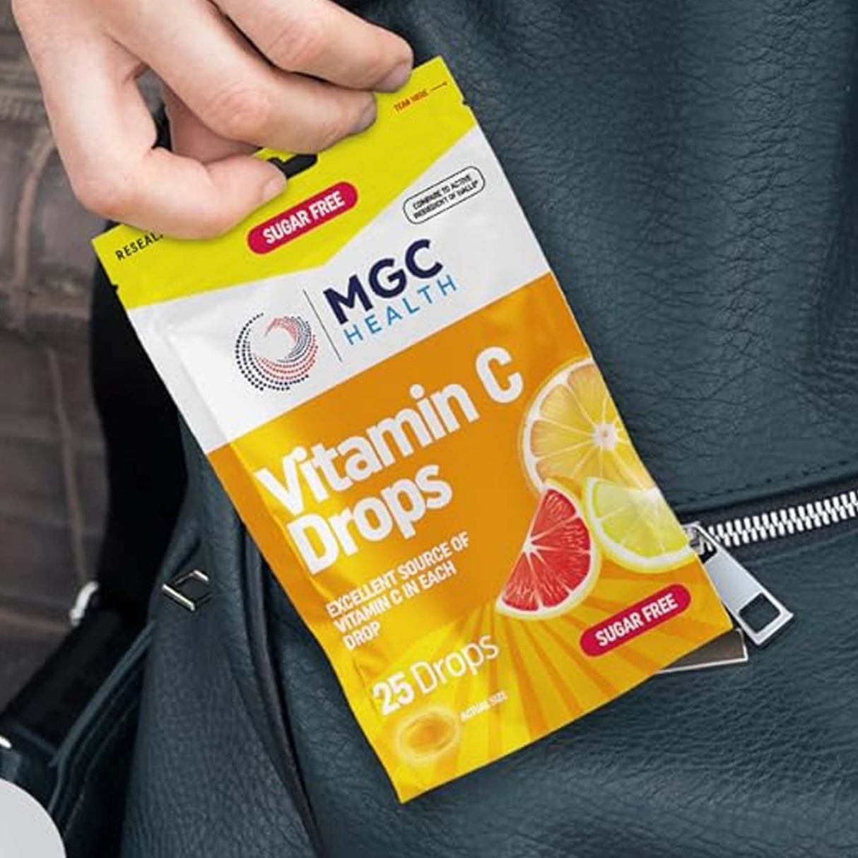 COUGH DROPS 25CT SUGAR FREE VITAMIN C MGC HEALTH