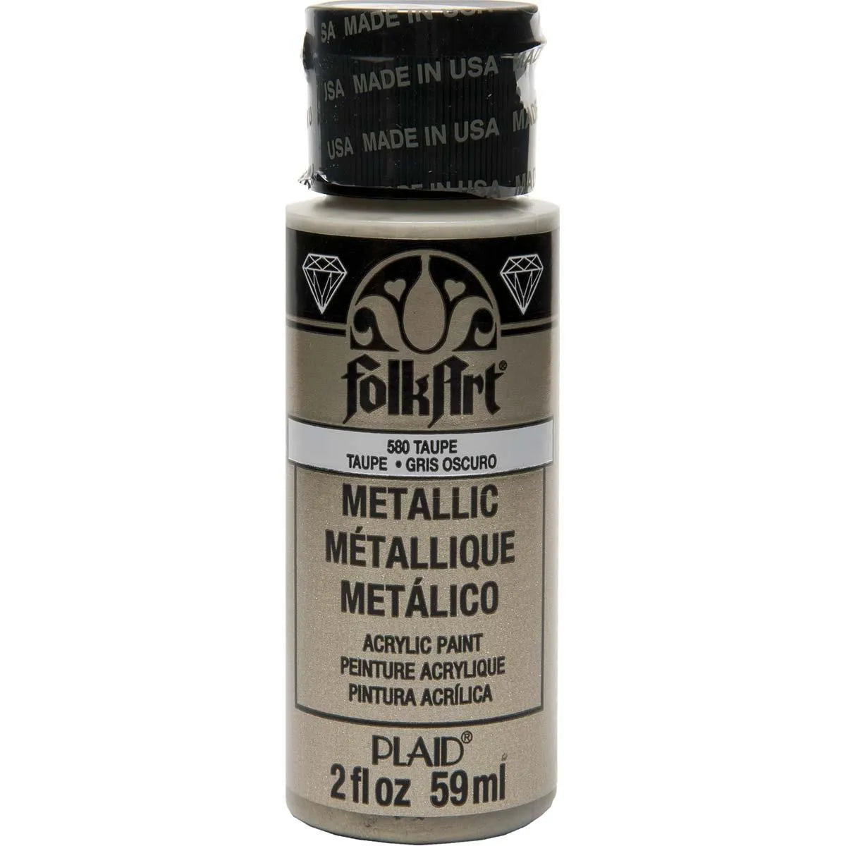 FolkArt Metallic Acrylic Paint - Taupe (2 oz Bottle)