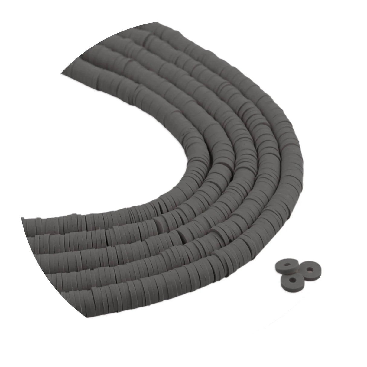 Heishi Polymer Clay Disc Beads 6mm - Onyx (3200 beads - 10 Strands 15")