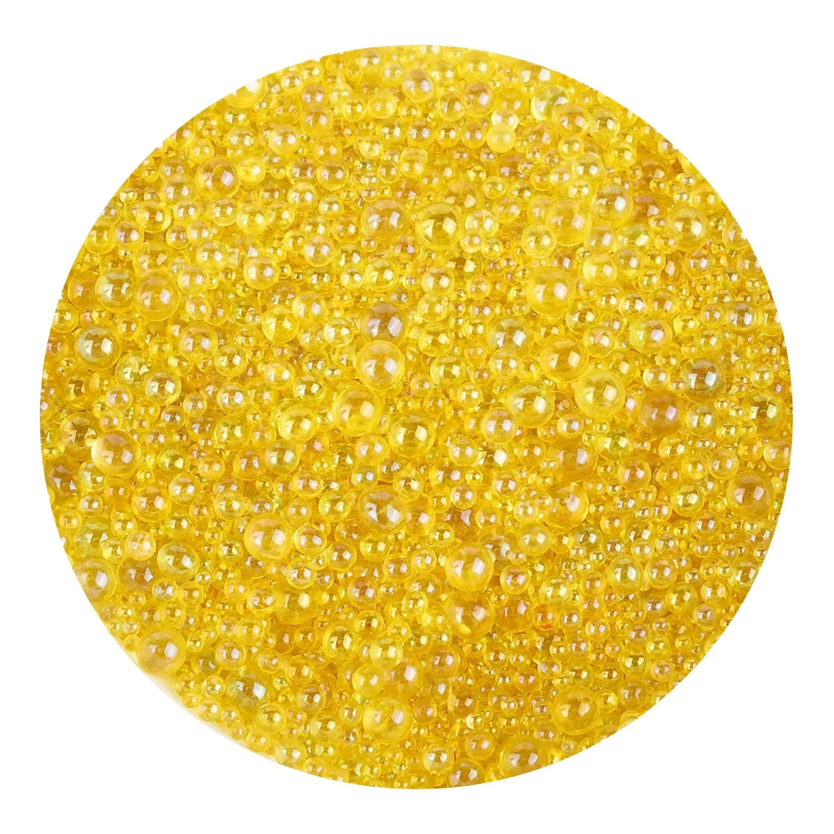 Mini Bubble Beads Glass - Yellow (3.5 oz Bag)