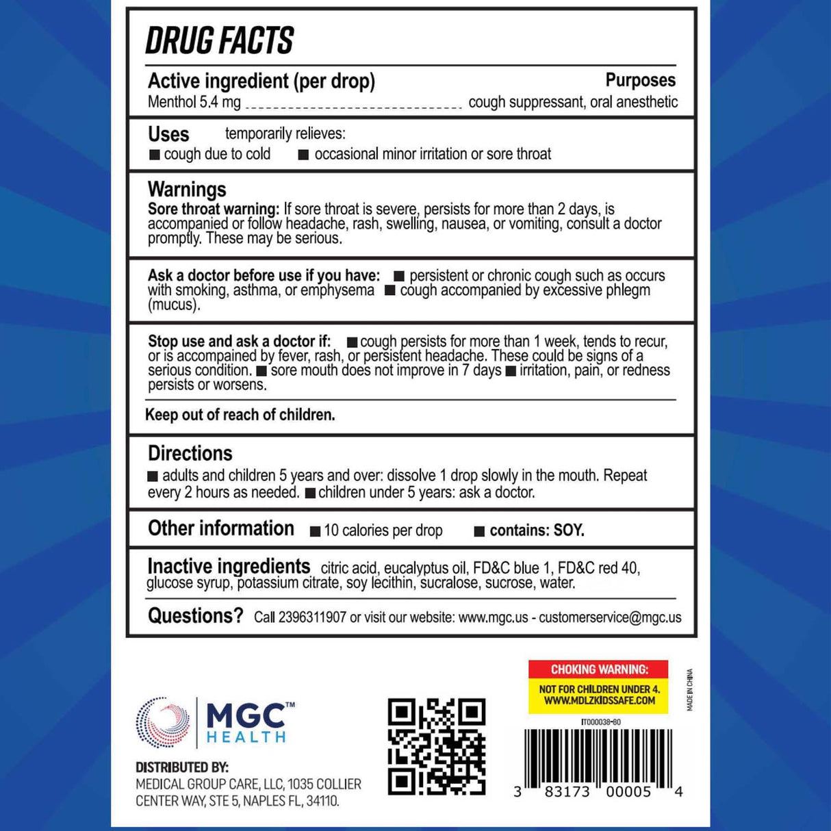 COUGH DROPS 30CT MENTHOL MGC HEALTH