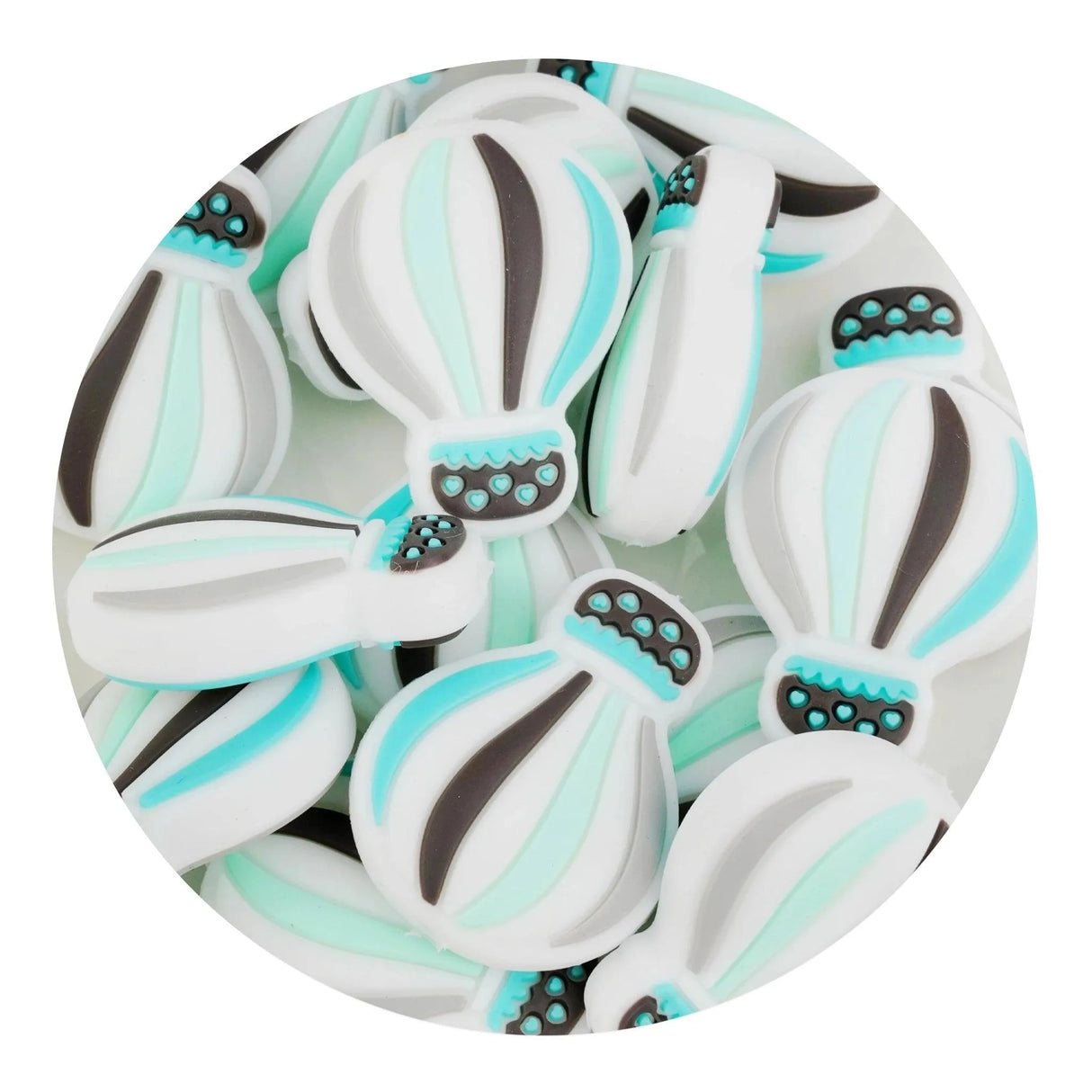 Silicone Focal Bead Balloon - Green (5 Beads)