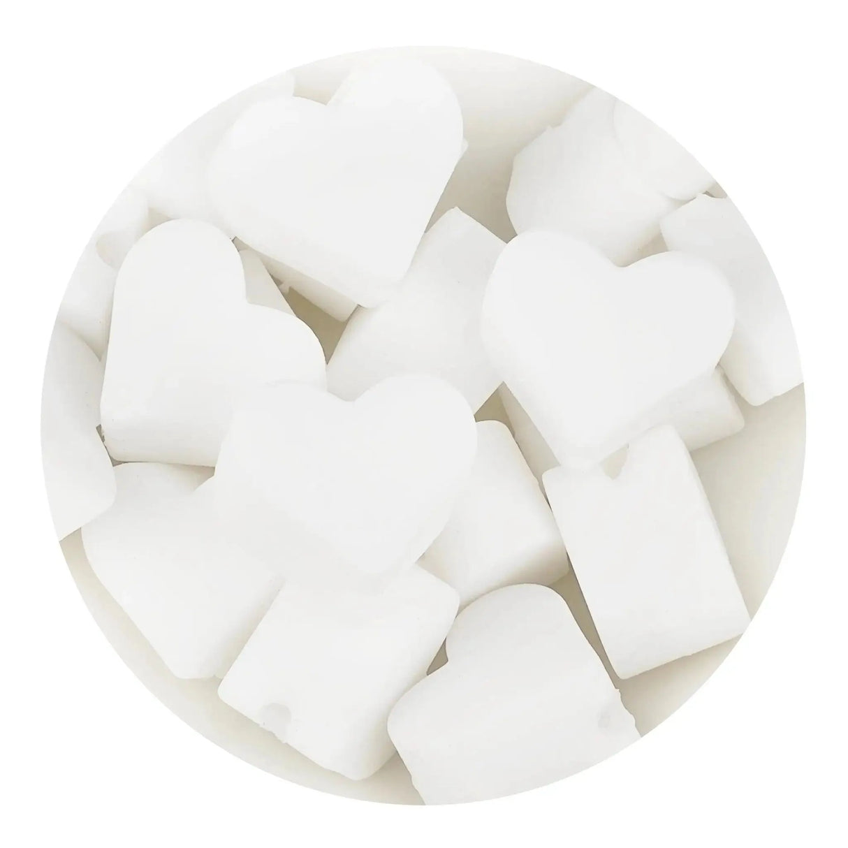 Silicone Focal Bead Heart - White (5 Beads)