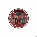 7 1/4" Purple "Way to Go Grad" Disposable Paper Dessert Plates 25 Count