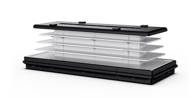 Remote Semi Vertical Multideck Island Fridge