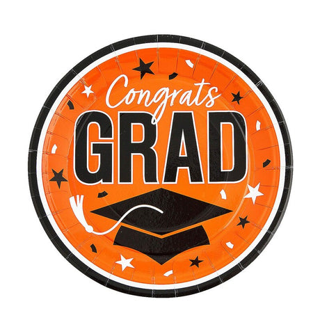 9" Congrats Grad Round Paper Dinner Plates 25 Count