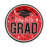 7 1/4" Way to Go Grad Disposable Paper Dessert Plates 25 Count