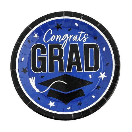 9" Graduation Party Congrats Grad Round Paper Dinner Plates 25 Count