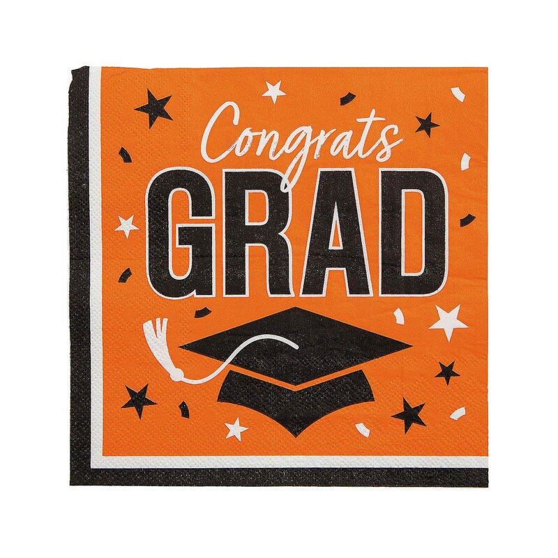 6 1/2" Bulk 50 Count Congrats Grad Party Paper Luncheon Napkins