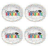12" Congrats Grad Oval Paper Dinner Plates – 20ct