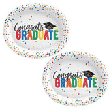 12" Congrats Grad Oval Paper Dinner Plates – 20ct