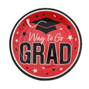 Way to Go Grad Black Dessert Plates 7.25 Inch 25 Count Graduation Party Tableware