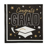 Congrats Grad Paper Luncheon Napkins 6.5 Inch Bulk 50 Count Graduation Party Supply
