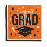 Congrats Grad Paper Luncheon Napkins 6.5 Inch Bulk 50 Count Graduation Party Supply