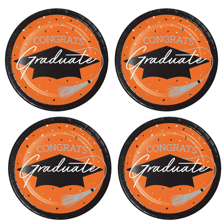 Creative Converting School Spirit Orange Graduation Dessert Paper Plates, 54 ct.