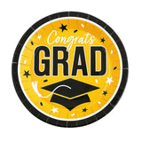 9" Graduation Party Congrats Grad Round Paper Dinner Plates 25 Count