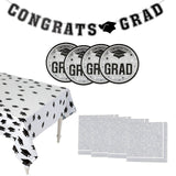 102 Pieces Graduation Party Orange Dessert Disposable Tableware Kit for 50 Guests