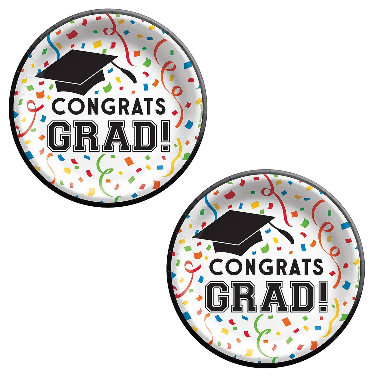 8.5" Congrats Grad Round Paper Dinner Plates – 8ct
