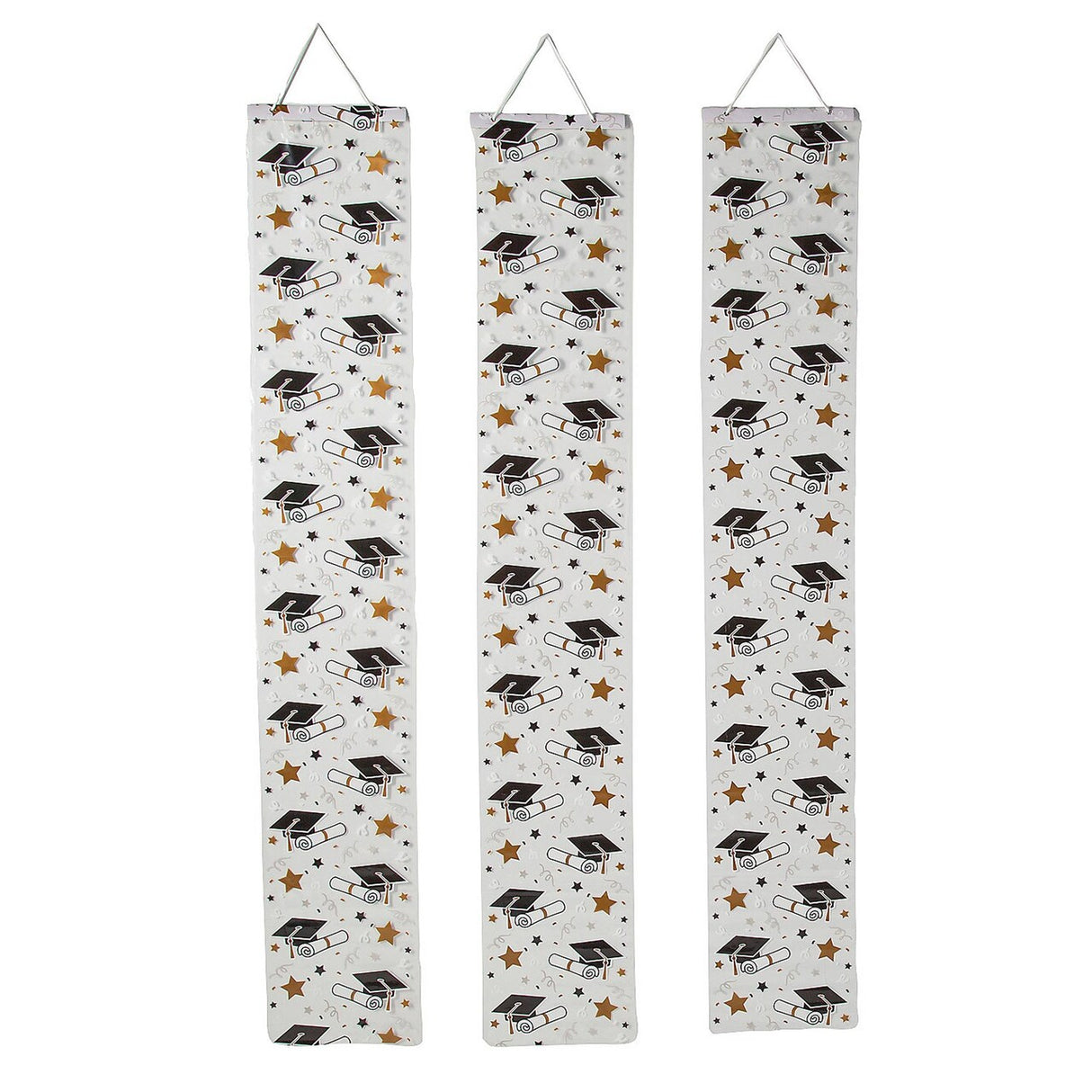6 Ft. Clear Graduation Party Panel Hanging Decorations - 3 Pc.
