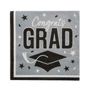 Congrats Grad Paper Luncheon Napkins 6.5 Inch Bulk 50 Count Graduation Party Supply